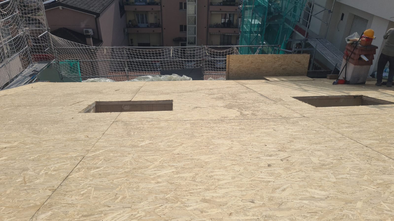 Solaio OSB in preparazione su copertura